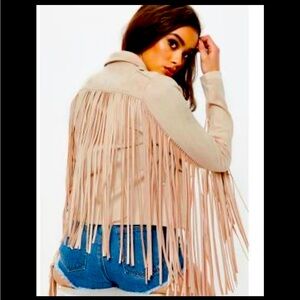 Missguided fringe jacket
